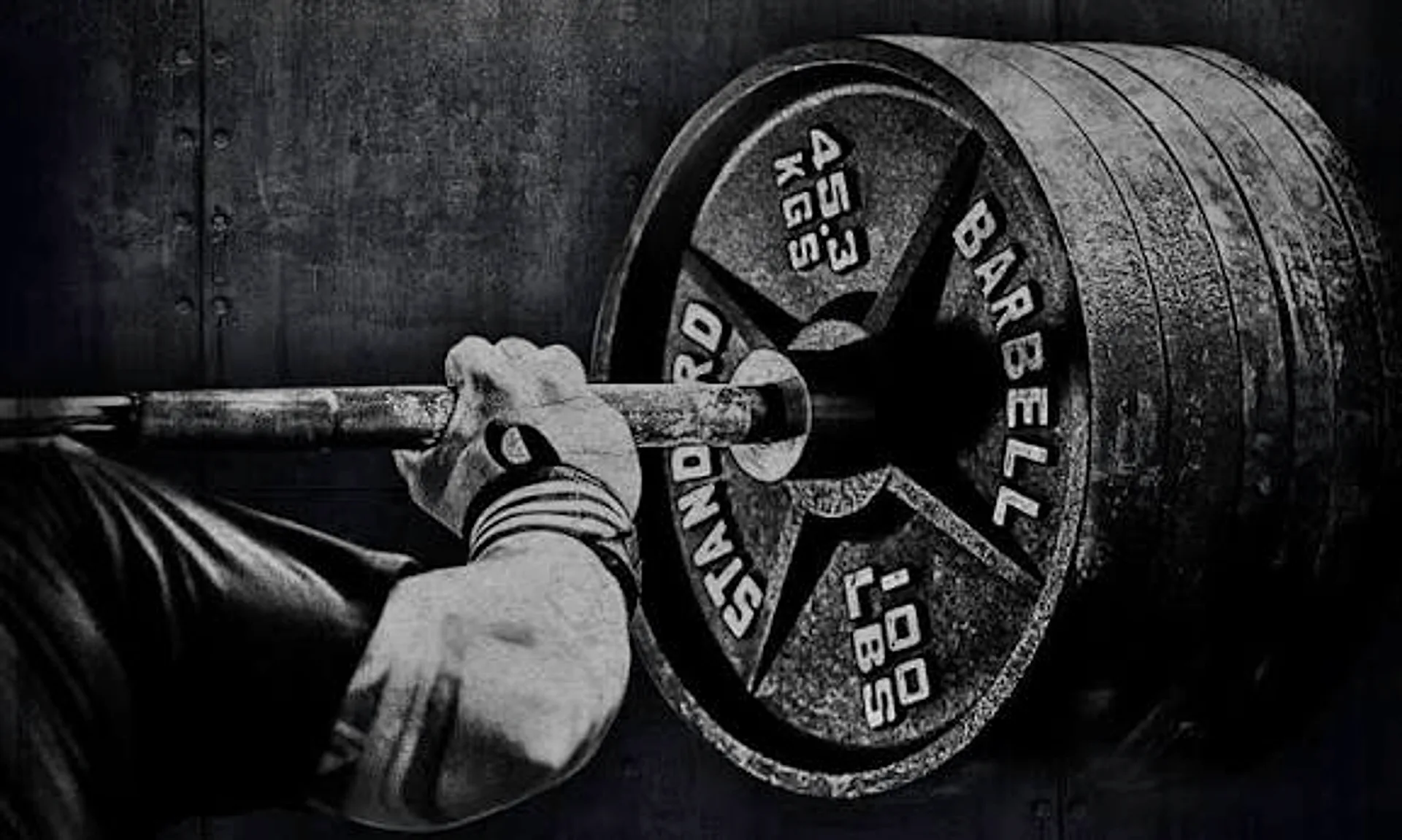 Loaded barbell — powerlifting